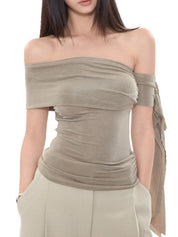 Slim Strapless One Shoulder Bandeau Top