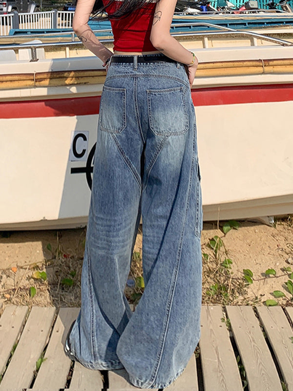 Slant Line Split Design Boyfriend Jeans