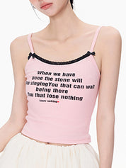 Pink Lace Cami Top