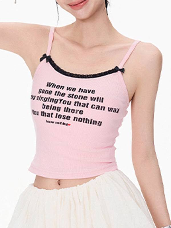 Pink Lace Cami Top