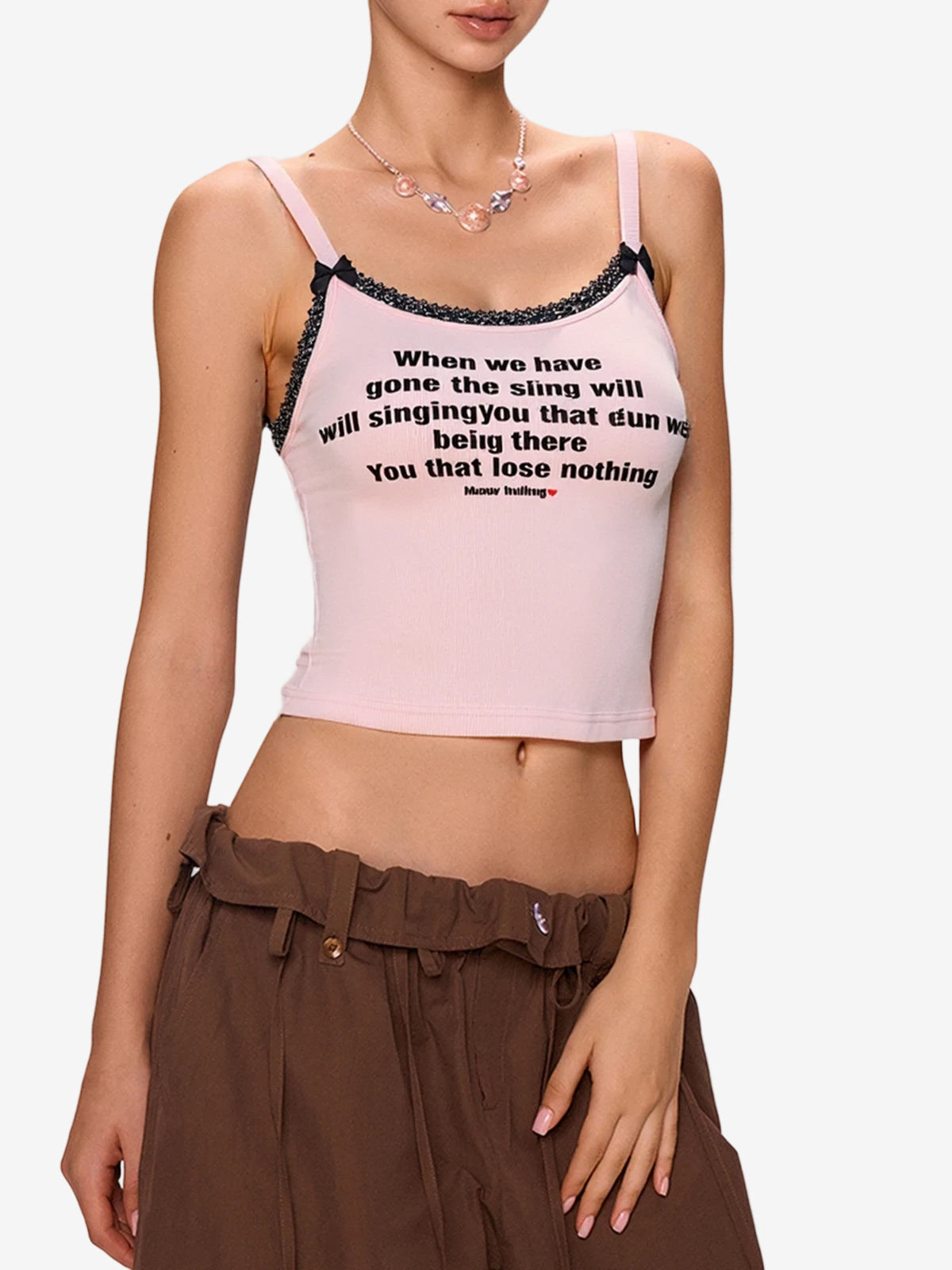 Pink Lace Cami Top