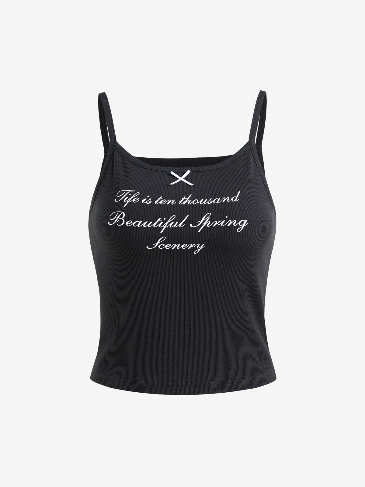 Alphabet Print In Grey Cami Top