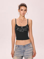 Alphabet Print In Grey Cami Top
