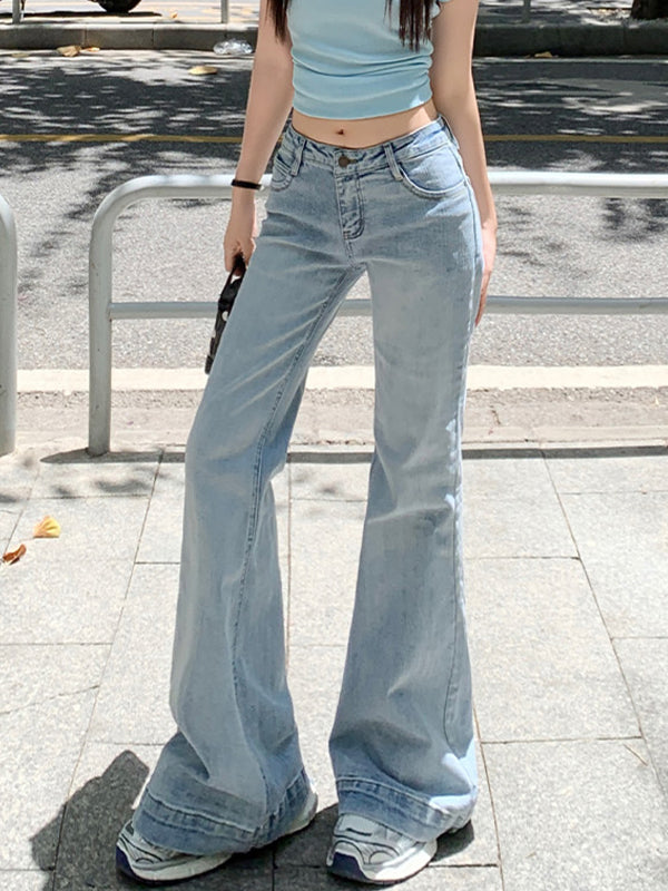 Bamboo Pattern Vintage Flare Jeans