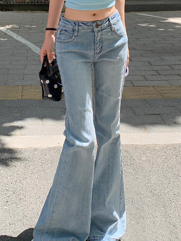 Bamboo Pattern Vintage Flare Jeans