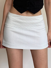 Black White Stripes Mini Skirt