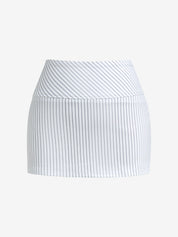 Black White Stripes Mini Skirt