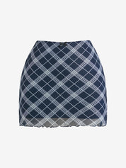 Mullein Lace Lattice Mesh Mini Skirt