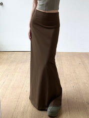 Vintage Style Split Maxi Skirt