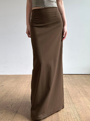 Vintage Style Split Maxi Skirt