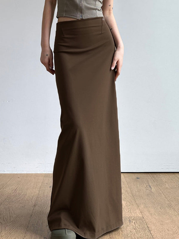 Vintage Style Split Maxi Skirt