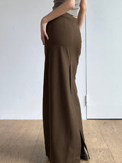 Vintage Style Split Maxi Skirt