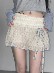 Vintage Sweet Polka Dots Mini Skirt