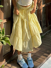 Resort Style Bow Tie Maxi Skirt