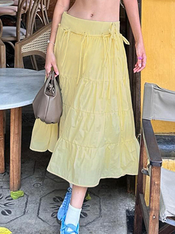 Resort Style Bow Tie Maxi Skirt