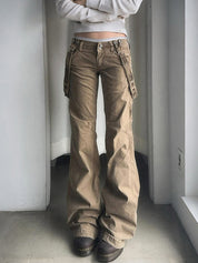 Khaki Workwear Boyfriend Jeans