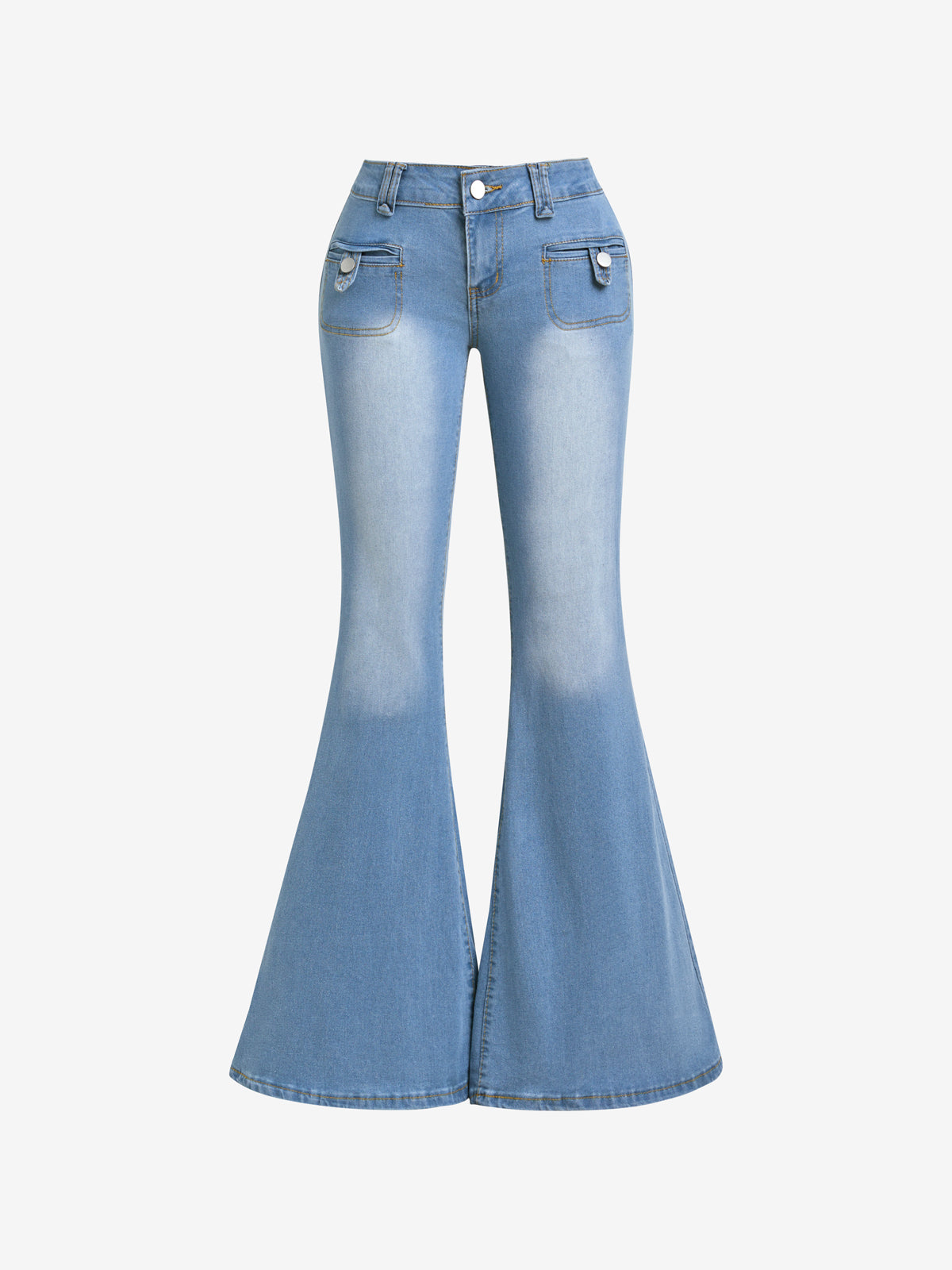 Two Side Pockets Flare Jeans