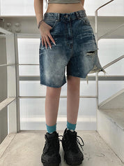 Personalised Torn Irregular Denim Shorts
