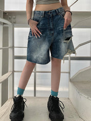 Personalised Torn Irregular Denim Shorts