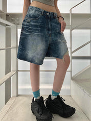Personalised Torn Irregular Denim Shorts