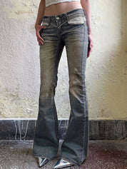 Vintage Niche Lace Flare Jeans