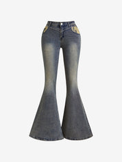 Vintage Niche Lace Flare Jeans