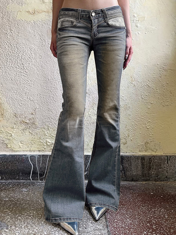 Vintage Niche Lace Flare Jeans