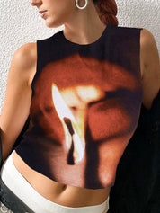 Round Neck Sleeveless Tank Top