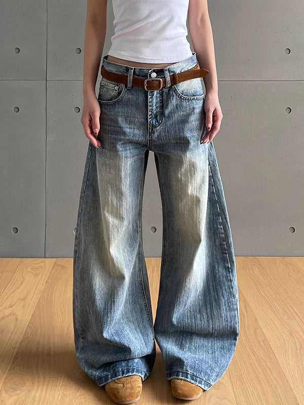 Old-Fashioned Washed Boyfriend Jeans