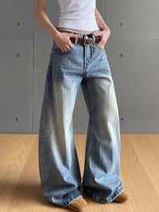 Old-Fashioned Washed Boyfriend Jeans