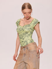 Summer Lace Patchwork Short Sleeves