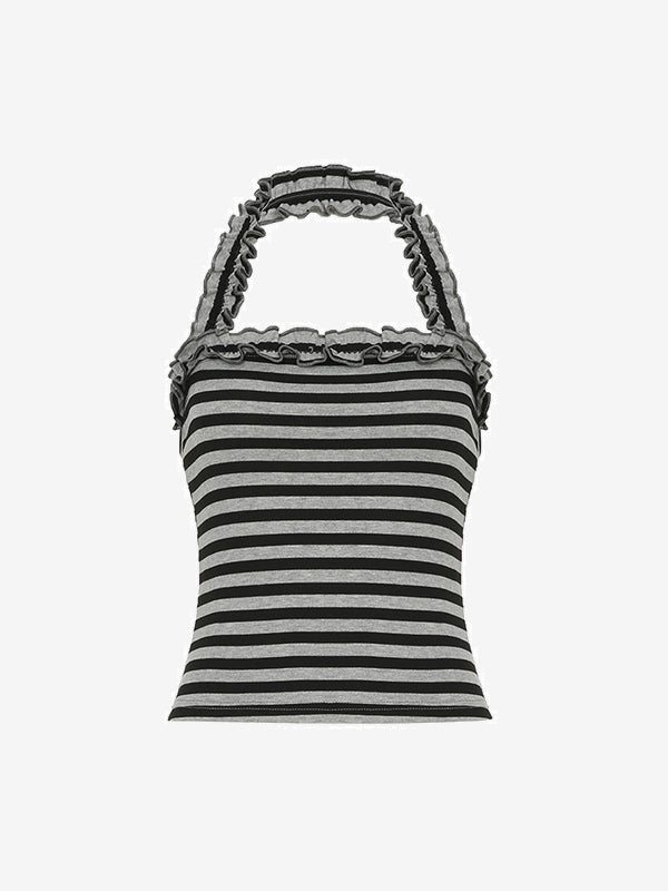 Casual Stripes Halter Vest