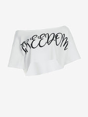 Monogrammed Printed Slouchy Shoulder Short Sleeves