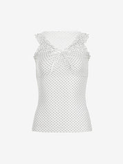 Ruffled Wooden Earring Hem Tank Top