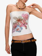Pure Desire Floral Print Bandeau Top