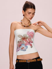 Pure Desire Floral Print Bandeau Top