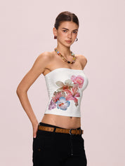 Pure Desire Floral Print Bandeau Top