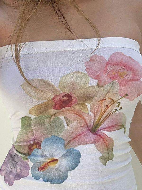 Pure Desire Floral Print Bandeau Top
