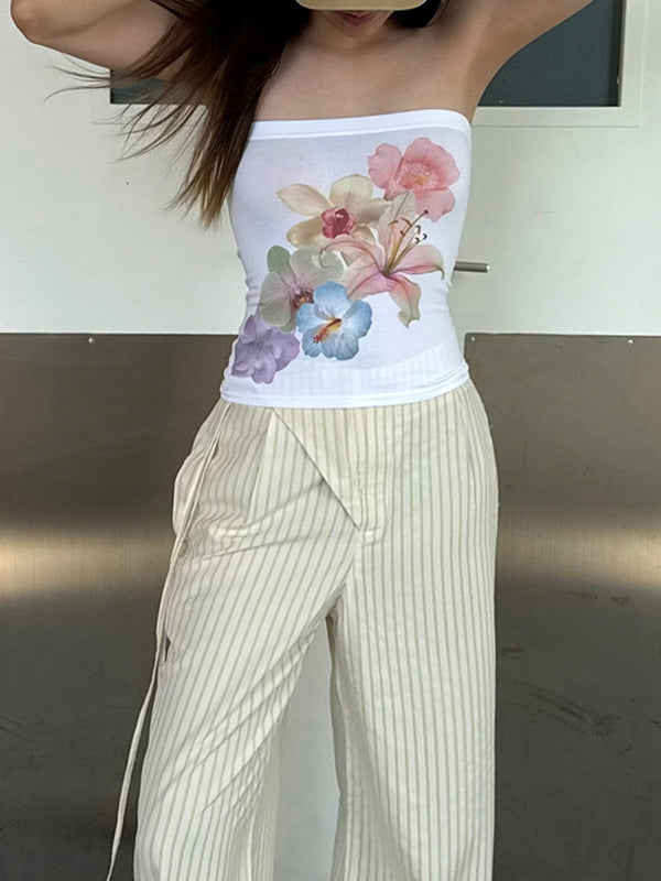 Pure Desire Floral Print Bandeau Top