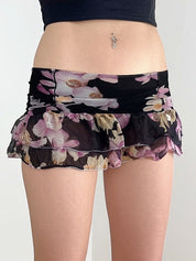 Floral Print Mini Skirt