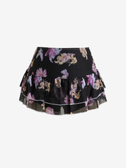Floral Print Mini Skirt