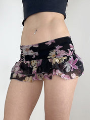 Floral Print Mini Skirt