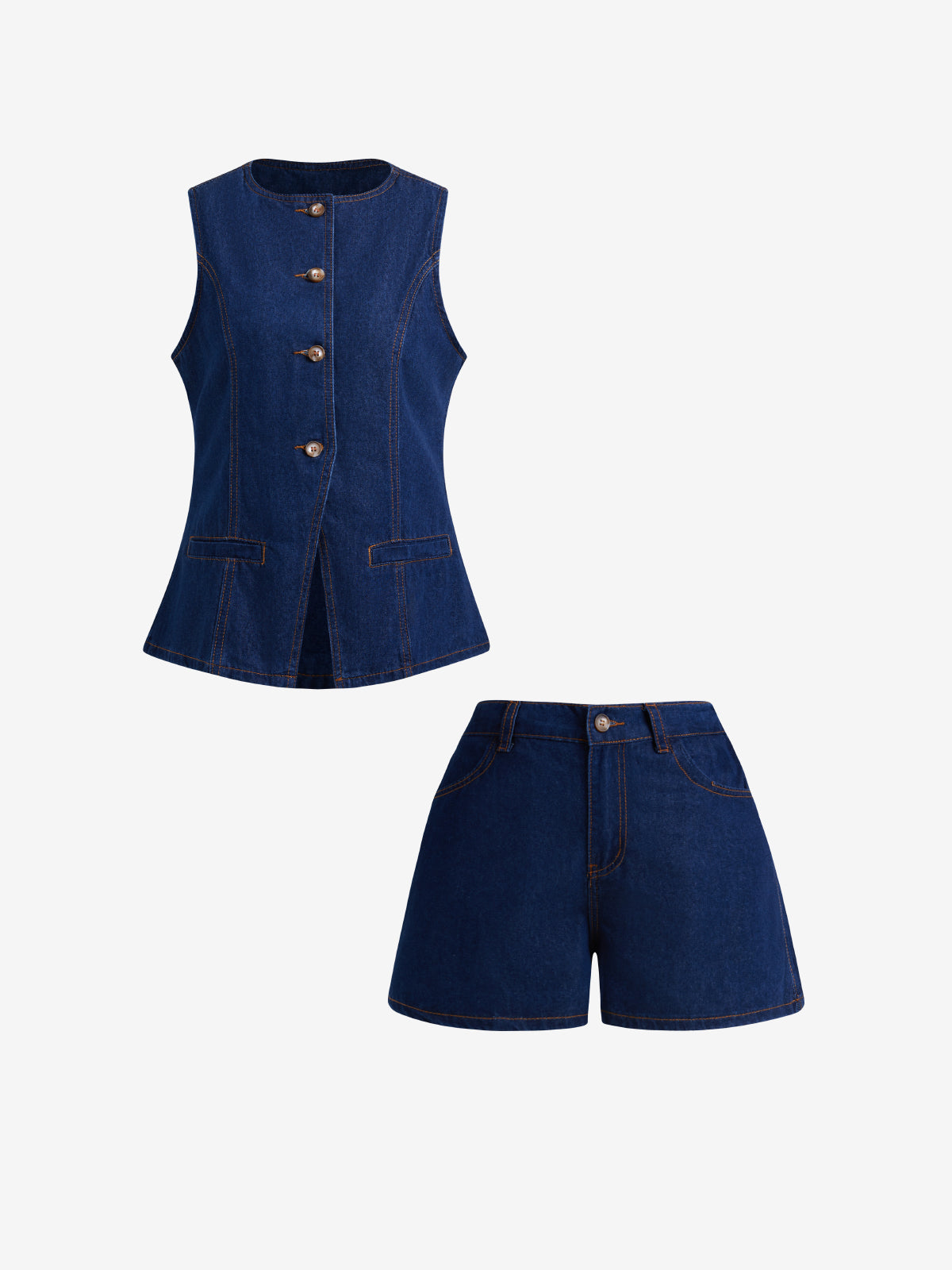 Fashion Sleeveless Waist Two Piece