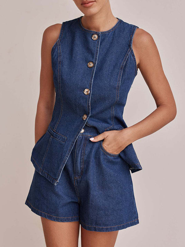 Fashion Sleeveless Waist Two Piece