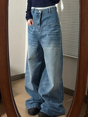 Vintage Washed Insert Pocket Boyfriend Jeans