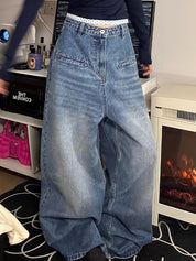 Vintage Washed Insert Pocket Boyfriend Jeans