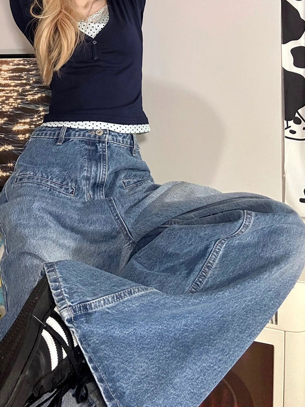 Vintage Washed Insert Pocket Boyfriend Jeans