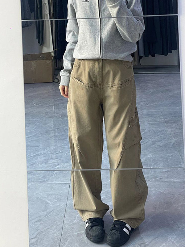 Washed Retro Cargo Jeans