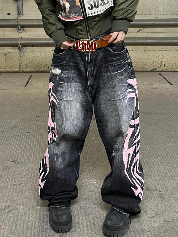 American Vintage Print Boyfriend Jeans
