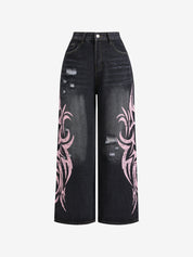 American Vintage Print Boyfriend Jeans